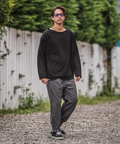 msw1712-ボートネックルーズシルエット裏毛スウェットプルオーバー