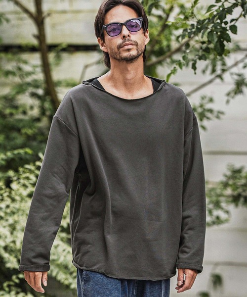 msw1712-ボートネックルーズシルエット裏毛スウェットプルオーバー