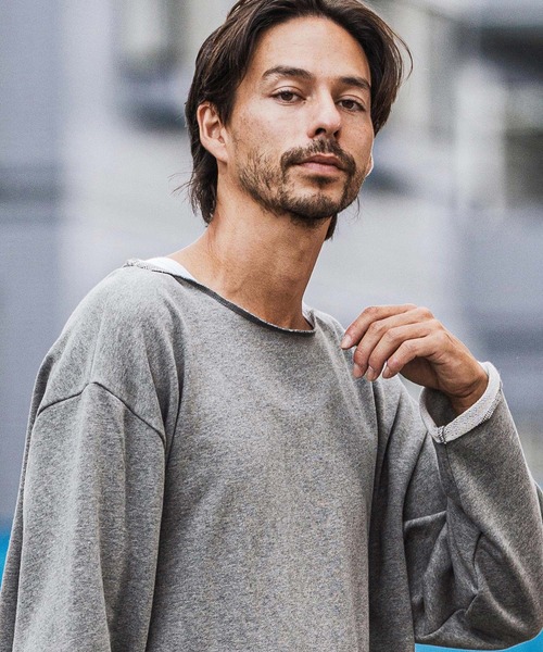 CAMBIO（カンビオ）の「msw1712-ボートネックルーズシルエット裏毛スウェットプルオーバー（スウェット・メンズ・ブラック/グレー/チャコール・S/M/L）」の16枚目の写真