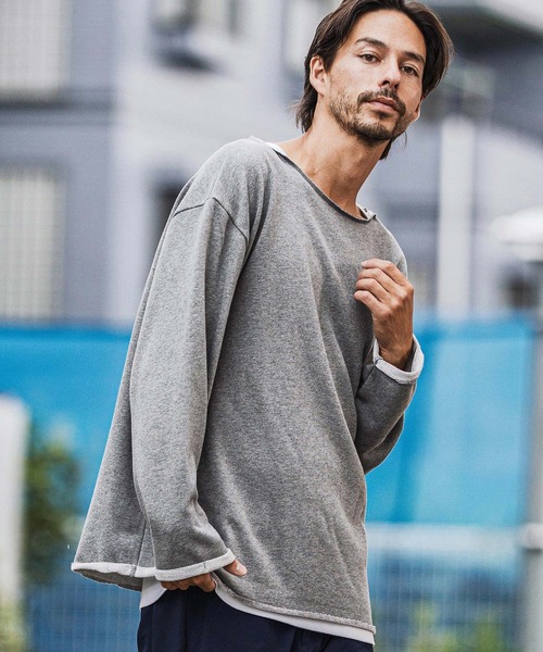 CAMBIO（カンビオ）の「msw1712-ボートネックルーズシルエット裏毛スウェットプルオーバー（スウェット・メンズ・ブラック/グレー/チャコール・S/M/L）」の17枚目の写真