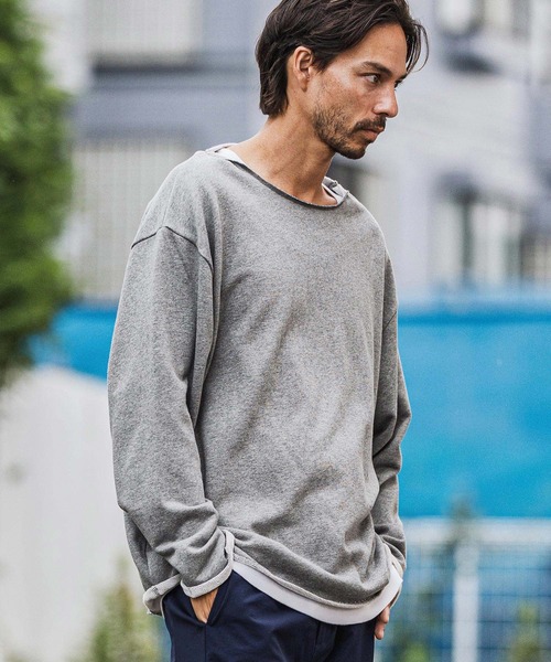 CAMBIO（カンビオ）の「msw1712-ボートネックルーズシルエット裏毛スウェットプルオーバー（スウェット・メンズ・ブラック/グレー/チャコール・S/M/L）」の18枚目の写真