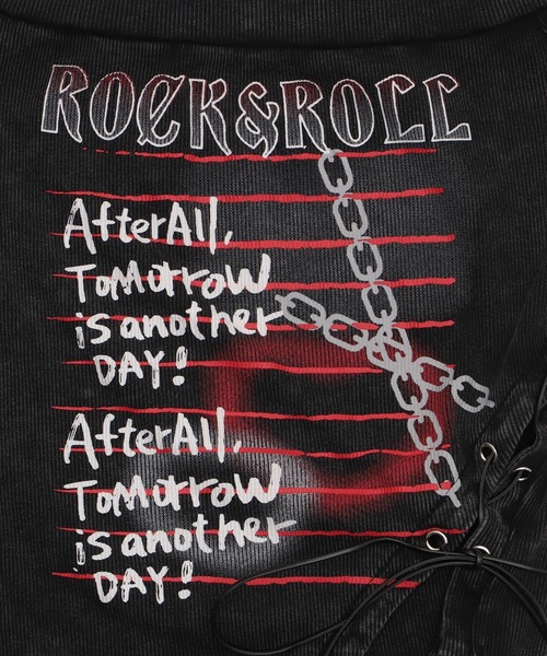 Figments（フィグメンツ）の「ROCK&ROLLオフショルT（Tシャツ/カットソー・レディース・ブラック/レッド・FREE）」の13枚目の写真