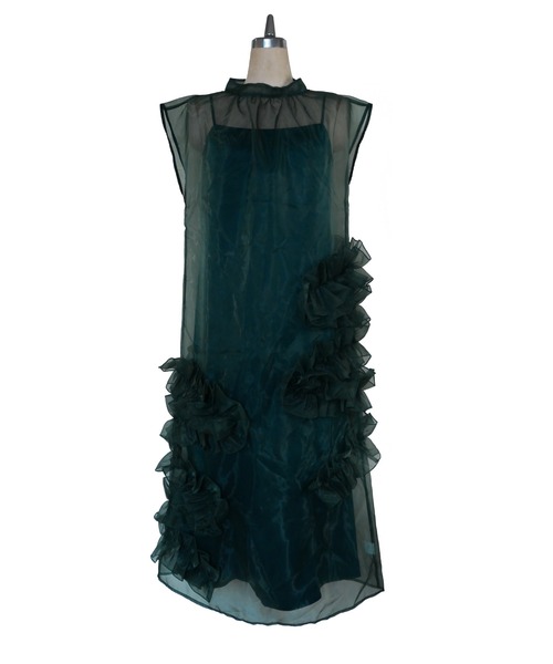 My shawty(マイシャウティー)の「organdy volume dress(ドレス・レディース・ブラック/ネイビー/グリーン・MEDIUM/SMALL)」の17枚目の写真