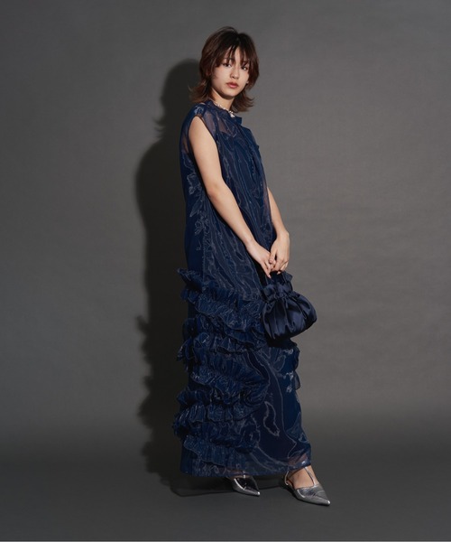 My shawty(マイシャウティー)の「organdy volume dress(ドレス・レディース・ブラック/ネイビー/グリーン・MEDIUM/SMALL)」の4枚目の写真