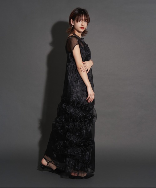 My shawty(マイシャウティー)の「organdy volume dress(ドレス・レディース・ブラック/ネイビー/グリーン・MEDIUM/SMALL)」の11枚目の写真