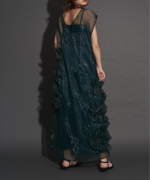 My shawty(マイシャウティー)の「organdy volume dress(ドレス・レディース・ブラック/ネイビー/グリーン・MEDIUM/SMALL)」の21枚目の写真