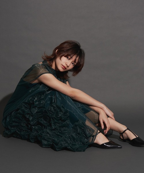 My shawty(マイシャウティー)の「organdy volume dress(ドレス・レディース・ブラック/ネイビー/グリーン・MEDIUM/SMALL)」の22枚目の写真
