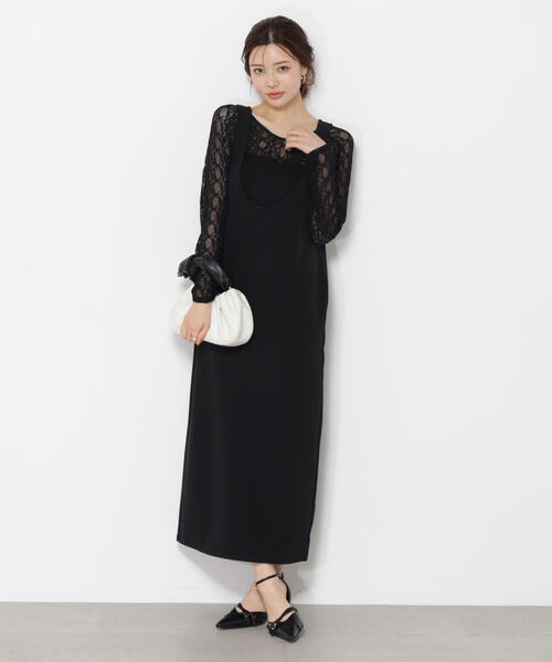 PROPORTION BODY DRESSING（プロポーションボディドレッシング）の「Ｕネックジャンスカ　ＳＥＴＵＰ / 1215240804（ワンピース・レディース・ブラウン系その他/ブラック・MEDIUM/P/S）」の4枚目の写真