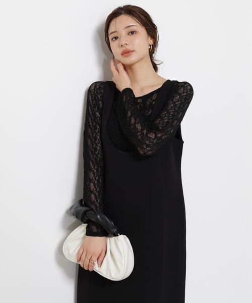 PROPORTION BODY DRESSING（プロポーションボディドレッシング）の「Ｕネックジャンスカ　ＳＥＴＵＰ / 1215240804（ワンピース・レディース・ブラウン系その他/ブラック・MEDIUM/P/S）」の8枚目の写真