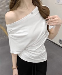 オフショル オフショルダートップス 肩出し」に該当するホワイト/白色