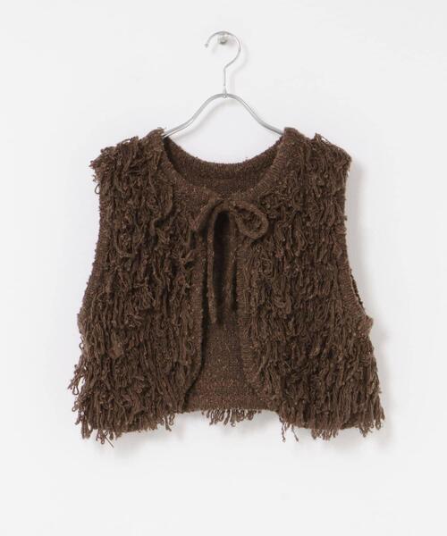 KBF(ケイビーエフ)の「ループニットベスト(ベスト・レディース・チャコールグレー/ベージュ/グレー/ブラウン・ONE)」の17枚目の写真