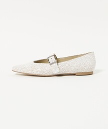 新品オデットエオディール　スクエアオープントゥ フラットパンプス　22.5白 ODETTE E ODILE｜オデット エ オディールのパンプス（ホワイト