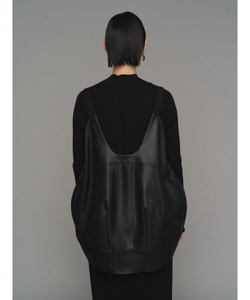 FAKE LEATHER COCOON LONG CAMI / フェイクレザーコクーンロング