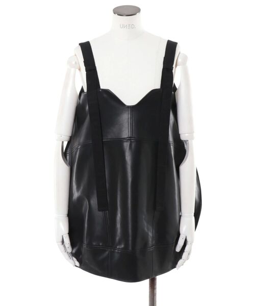 UN3D.(アンスリード)の「FAKE LEATHER COCOON LONG CAMI / フェイクレザーコクーンロングキャミ(その他トップス・レディース・グレー/ブラック・38/36)」の11枚目の写真