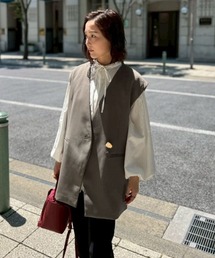 【ANDRESD】nuance button gilet 結婚式 オケージョン セレモニー 二次会 同窓会 ベスト 羽織 パーティー お呼ばれ会
