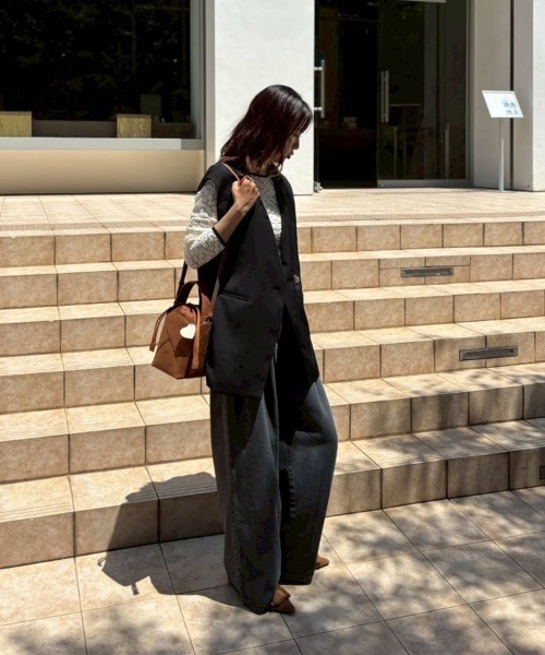 DONOBAN(ドノバン)の「【ANDRESD】nuance button gilet 結婚式 オケージョン セレモニー 二次会 同窓会 ベスト 羽織 パーティー お呼ばれ会(その他トップス・レディース・グレイッシュベージュ/グレー/ブラック・M)」の7枚目の写真
