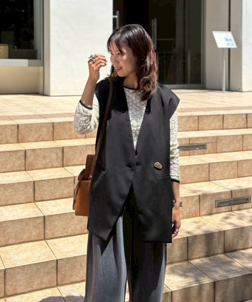 DONOBAN(ドノバン)の「【ANDRESD】nuance button gilet 結婚式 オケージョン セレモニー 二次会 同窓会 ベスト 羽織 パーティー お呼ばれ会(その他トップス・レディース・グレイッシュベージュ/グレー/ブラック・M)」の10枚目の写真
