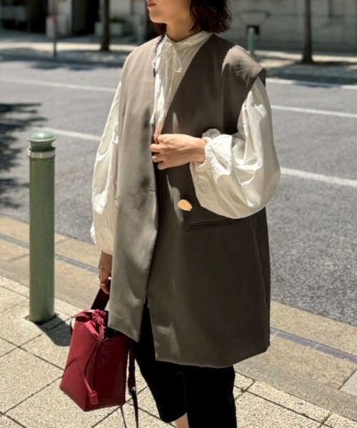 DONOBAN(ドノバン)の「【ANDRESD】nuance button gilet 結婚式 オケージョン セレモニー 二次会 同窓会 ベスト 羽織 パーティー お呼ばれ会(その他トップス・レディース・グレイッシュベージュ/グレー/ブラック・M)」の17枚目の写真