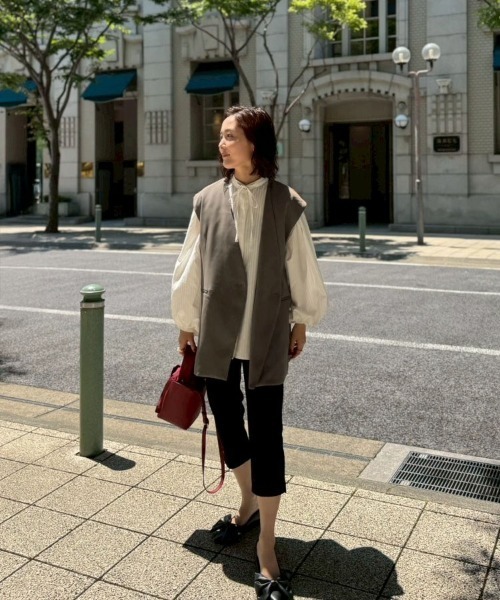 DONOBAN(ドノバン)の「【ANDRESD】nuance button gilet 結婚式 オケージョン セレモニー 二次会 同窓会 ベスト 羽織 パーティー お呼ばれ会(その他トップス・レディース・グレイッシュベージュ/グレー/ブラック・M)」の18枚目の写真
