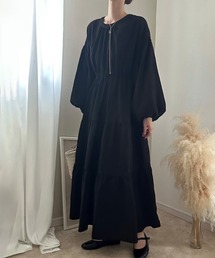LAUIR（ラウアー）の「バックリボンティアードワンピース（薄手、裏地なし）[高身長サイズMT有り]（ワンピース）」