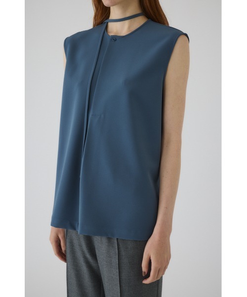 RIM.ARK(リムアーク)の「W cloth string tops ダブルクロスストリングトップス(シャツ/ブラウス・レディース・ダークブラウン/ブルー/ブラック・FREE)」の3枚目の写真