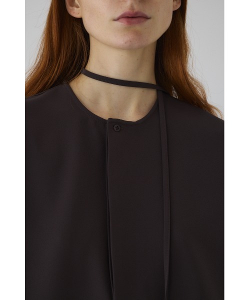 RIM.ARK(リムアーク)の「W cloth string tops ダブルクロスストリングトップス(シャツ/ブラウス・レディース・ダークブラウン/ブルー/ブラック・FREE)」の7枚目の写真