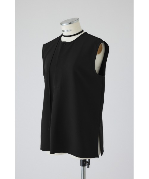 RIM.ARK(リムアーク)の「W cloth string tops ダブルクロスストリングトップス(シャツ/ブラウス・レディース・ダークブラウン/ブルー/ブラック・FREE)」の9枚目の写真
