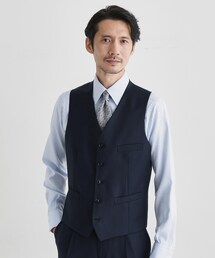 高級生地 タケオキクチ 3ピース ジャケット ベスト未使用品 チェック 茶 M 冠婚葬祭】無地 サージスーツ/3ピース対応可（スーツセット
