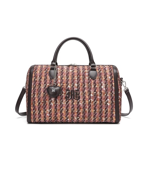 jouetie/ジュエティ】ハートチャーム付 JJツィード トラベルボストン