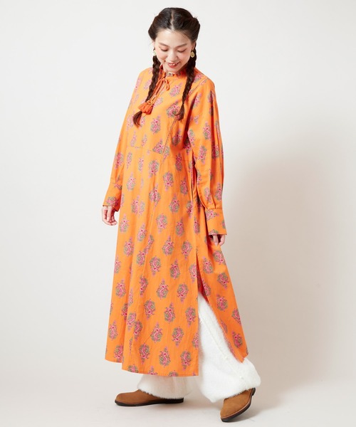 チャイハネ(チャイハネ)の「【チャイハネ】アログレワンピース(ワンピース・レディース・カーキ/ネイビー/オレンジ/レッド/ターコイズブルー/ホワイト・FREE)」の6枚目の写真