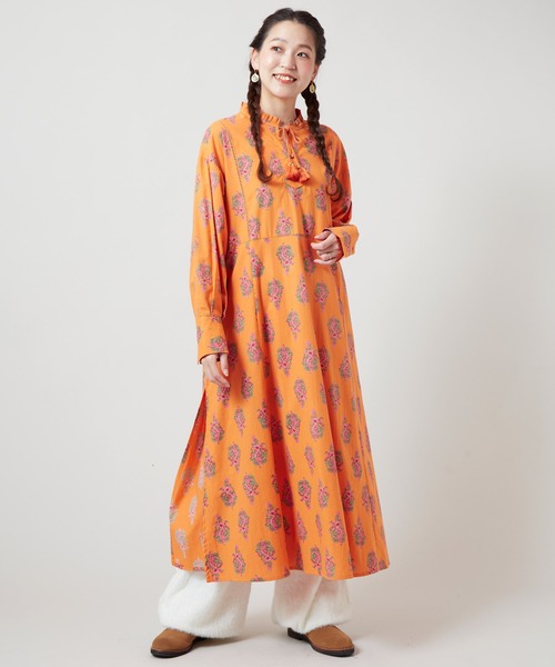 チャイハネ(チャイハネ)の「【チャイハネ】アログレワンピース(ワンピース・レディース・カーキ/ネイビー/オレンジ/レッド/ターコイズブルー/ホワイト・FREE)」の16枚目の写真