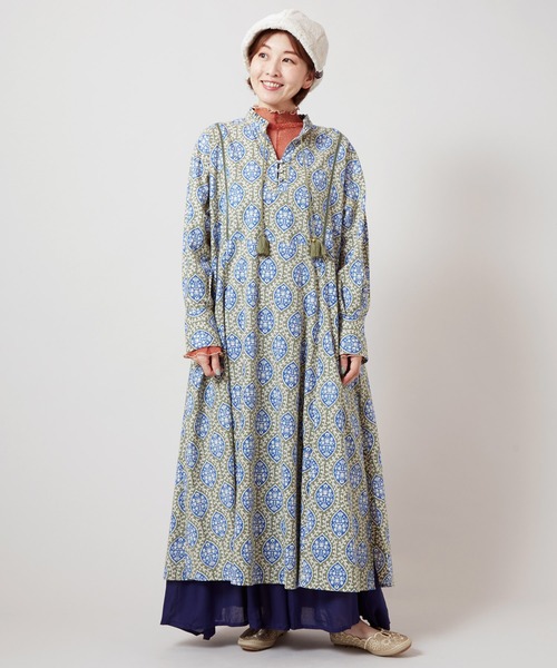 チャイハネ(チャイハネ)の「【チャイハネ】アログレワンピース(ワンピース・レディース・カーキ/ネイビー/オレンジ/レッド/ターコイズブルー/ホワイト・FREE)」の8枚目の写真