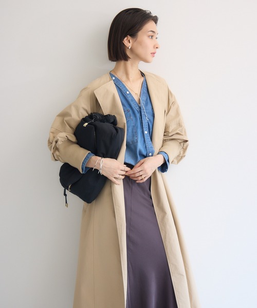 KATHARINE ROSS（キャサリンロス）の「【KATHARINE ROSS】袖リブバックベルトコート（その他アウター・レディース・ベージュ/カーキ・MEDIUM）」の18枚目の写真