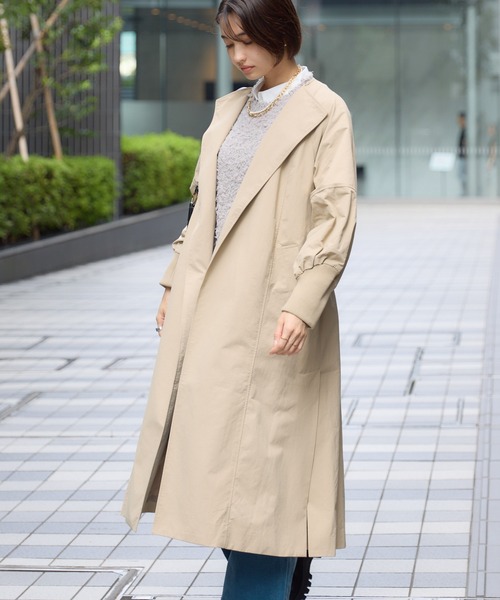 KATHARINE ROSS（キャサリンロス）の「【KATHARINE ROSS】袖リブバックベルトコート（その他アウター・レディース・ベージュ/カーキ・MEDIUM）」の12枚目の写真