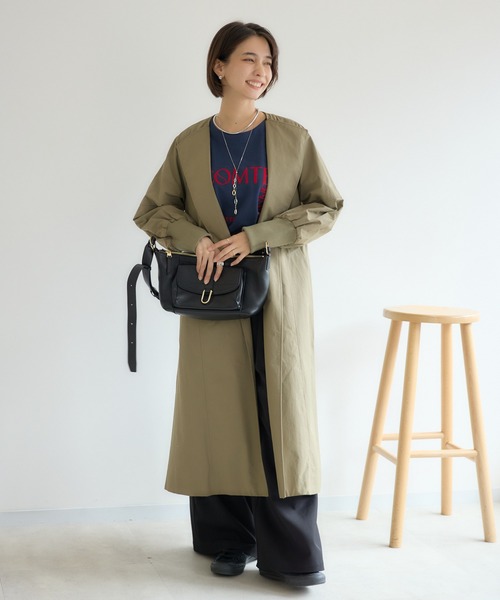 KATHARINE ROSS（キャサリンロス）の「【KATHARINE ROSS】袖リブバックベルトコート（その他アウター・レディース・ベージュ/カーキ・MEDIUM）」の3枚目の写真