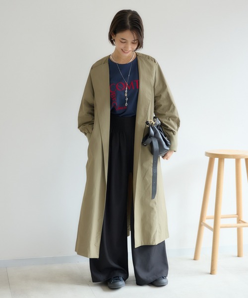 KATHARINE ROSS（キャサリンロス）の「【KATHARINE ROSS】袖リブバックベルトコート（その他アウター・レディース・ベージュ/カーキ・MEDIUM）」の4枚目の写真