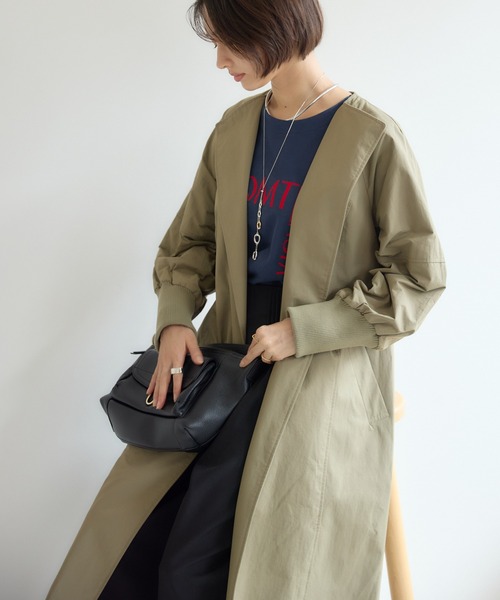 KATHARINE ROSS（キャサリンロス）の「【KATHARINE ROSS】袖リブバックベルトコート（その他アウター・レディース・ベージュ/カーキ・MEDIUM）」の7枚目の写真