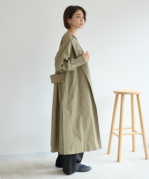 KATHARINE ROSS（キャサリンロス）の「【KATHARINE ROSS】袖リブバックベルトコート（その他アウター・レディース・ベージュ/カーキ・MEDIUM）」の8枚目の写真