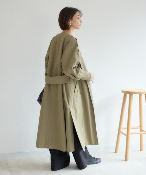 KATHARINE ROSS（キャサリンロス）の「【KATHARINE ROSS】袖リブバックベルトコート（その他アウター・レディース・ベージュ/カーキ・MEDIUM）」の9枚目の写真