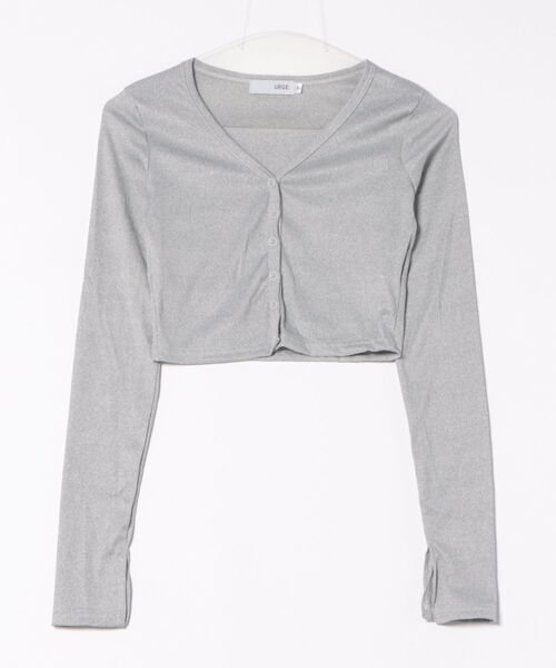 TONE SELECT WEAR(トーンセレクトウェア)の「【URGE:】Vネック クロップド丈 長袖 カーディガン(カーディガン/ボレロ・レディース・ブラック/グレー/ホワイト・SMALL/MEDIUM/LARGE/X-LARGE)」の12枚目の写真