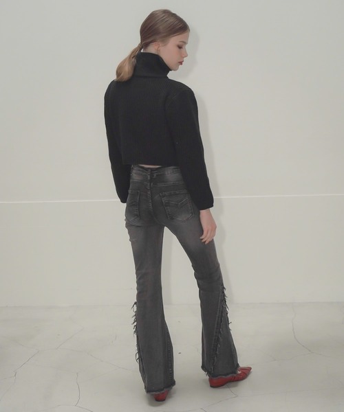Mirette（ミレット）の「ハイネックショートジップニット / High-Neck Short Zip Knit（ニット/セーター・レディース・アイボリー/ブラック/グレー・FREE）」の10枚目の写真