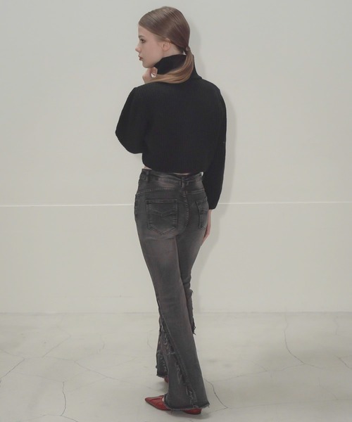 Mirette（ミレット）の「ハイネックショートジップニット / High-Neck Short Zip Knit（ニット/セーター・レディース・アイボリー/ブラック/グレー・FREE）」の11枚目の写真