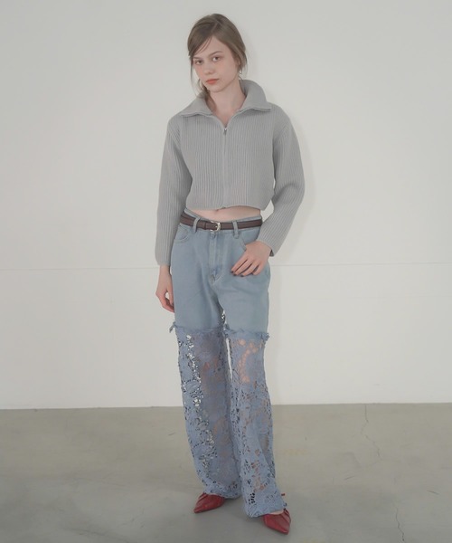 Mirette（ミレット）の「ハイネックショートジップニット / High-Neck Short Zip Knit（ニット/セーター・レディース・アイボリー/ブラック/グレー・FREE）」の16枚目の写真