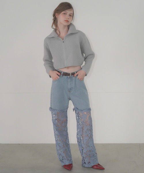 Mirette（ミレット）の「ハイネックショートジップニット / High-Neck Short Zip Knit（ニット/セーター・レディース・アイボリー/ブラック/グレー・FREE）」の17枚目の写真