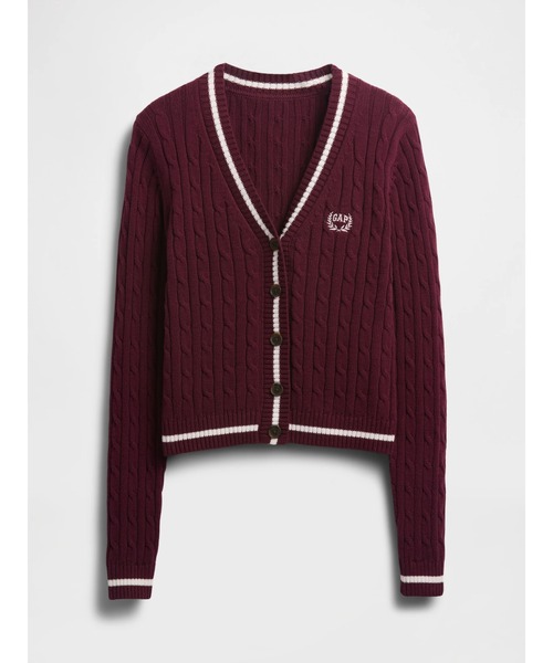 GAP（ギャップ）の「コットン100% ケーブルニット クロップド GAPロゴ