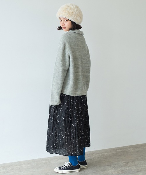 bulle de savon(ビュルデサボン)の「△ブリティッシュウール裏毛 カーディガン(カーディガン/ボレロ・レディース・グレー/ダークブラウン・FREE)」の6枚目の写真