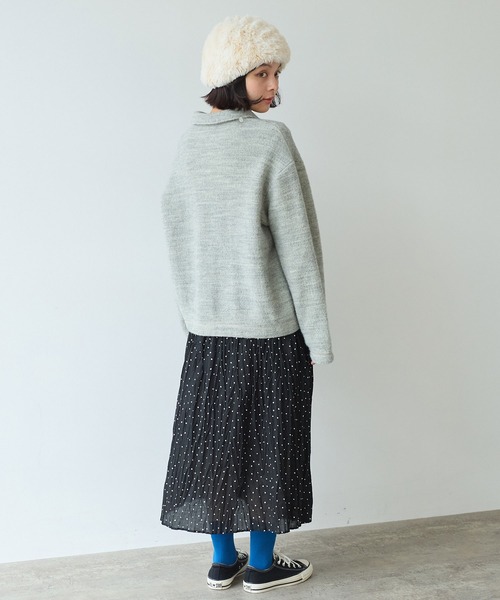 bulle de savon(ビュルデサボン)の「△ブリティッシュウール裏毛 カーディガン(カーディガン/ボレロ・レディース・グレー/ダークブラウン・FREE)」の7枚目の写真