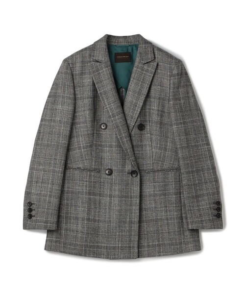SILK AIR GLEN CHECK ダブルブレストジャケット（テーラード