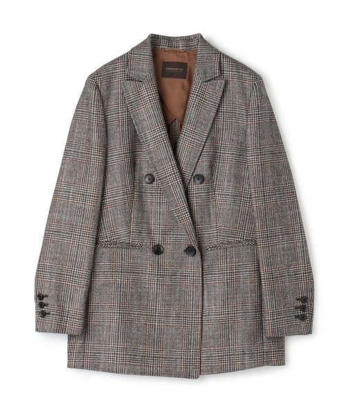 TOMORROWLAND collection(トゥモローランドコレクション)の「SILK AIR GLEN CHECK ダブルブレストジャケット(テーラードジャケット・レディース・ブルー系その他2/ブラウン系その他/グレー系その他2・36)」の3枚目の写真