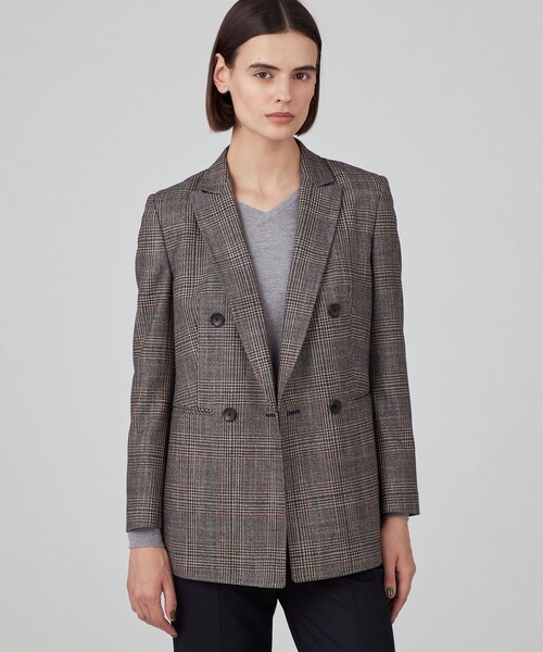 TOMORROWLAND collection(トゥモローランドコレクション)の「SILK AIR GLEN CHECK ダブルブレストジャケット(テーラードジャケット・レディース・ブルー系その他2/ブラウン系その他/グレー系その他2・36)」の15枚目の写真